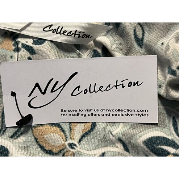 NY Collection Women Sleeveless Green Blouse V-Neck Large L Floral Ruffle NWT New - Picture 9 of 11